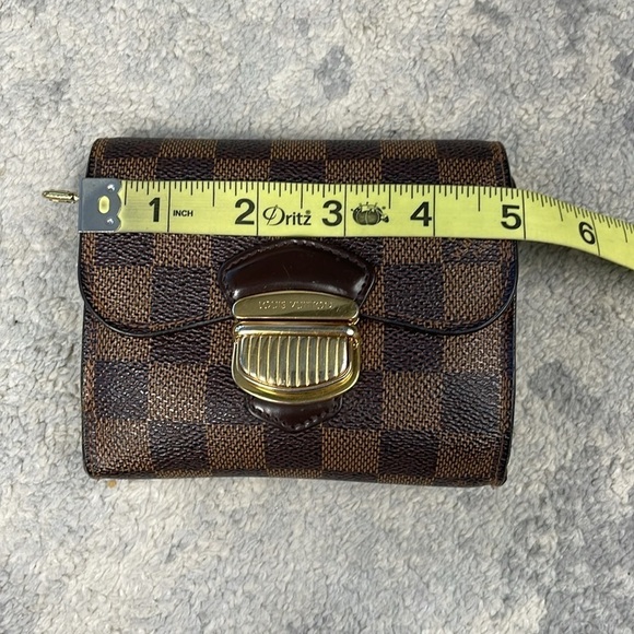 Rare Louis Vuitton Damier Ebene Joey Wallet Press Lock Compact Check - Picture 16 of 17